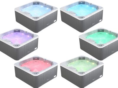 RLX Spa detaljbild på de olika färgerna RGB lamporna lyser i.
