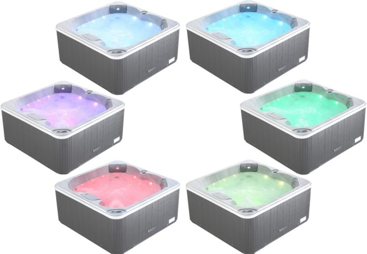RLX Spa detaljbild på de olika färgerna RGB lamporna lyser i.